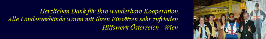 Hilfswerk Wien thanks SD&C for the employment of it's age suit at various locations